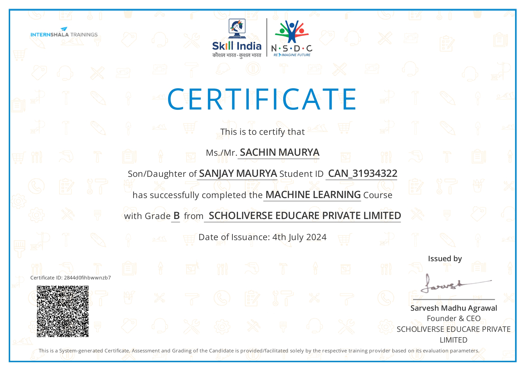 Internshala Certificate